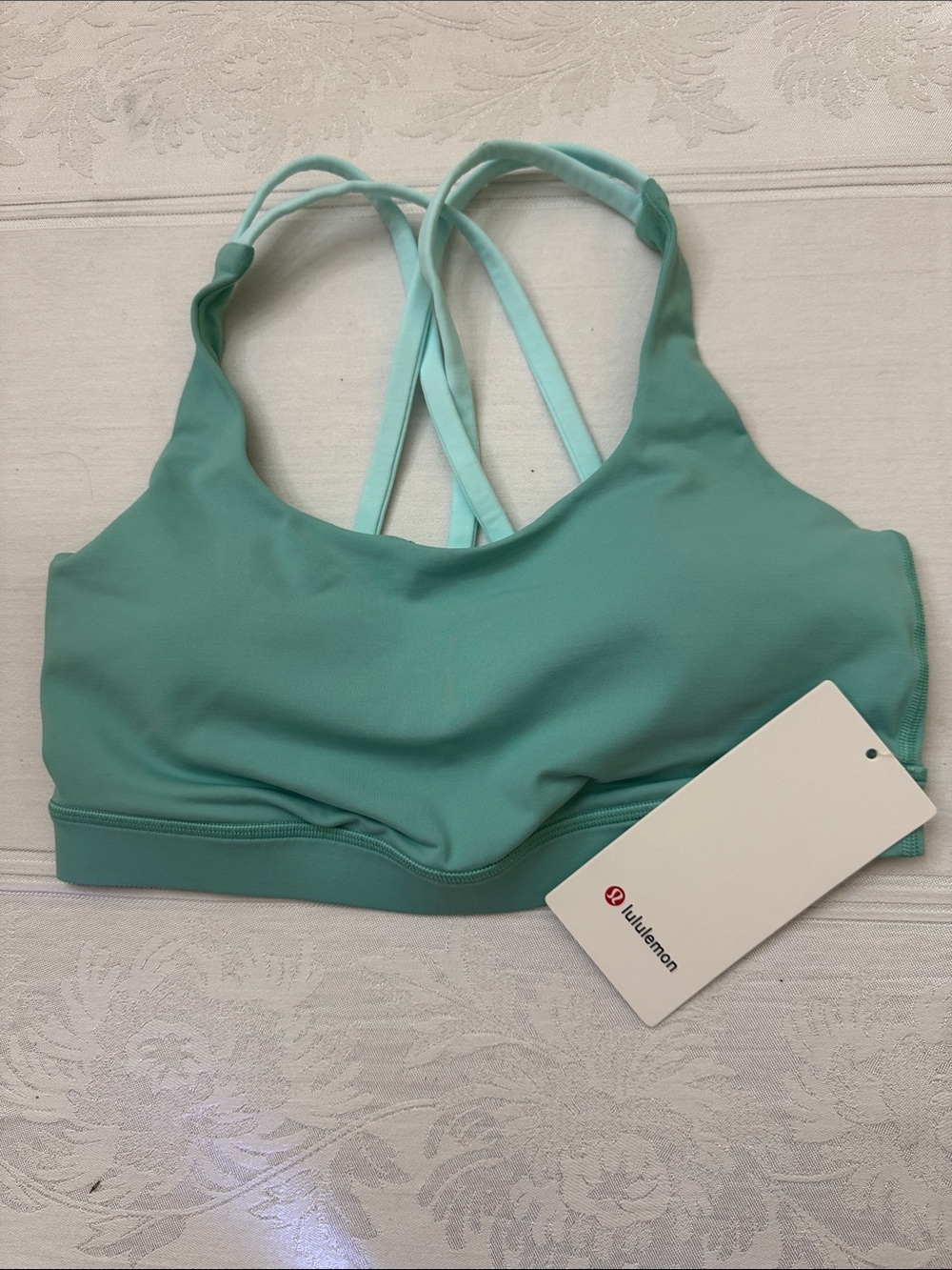 lululemon athletica Mint Green Strappy Cross-Back Sports Bra